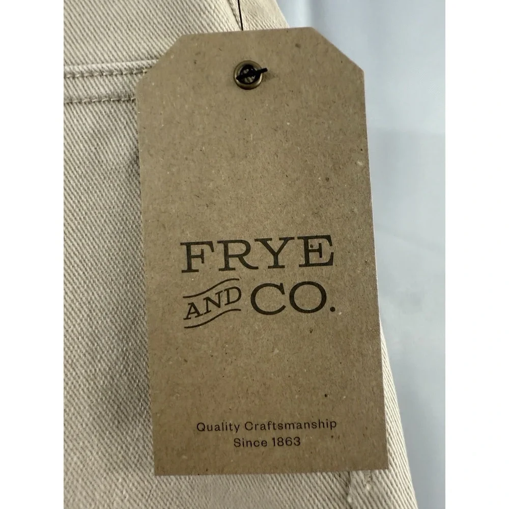 FRYE Anthropologie Womens 12 35x30 Pants Riley Wide Leg Khaki Mid Rise New Tags - Picture 3 of 12